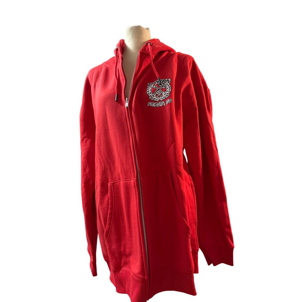 Dixxon Flannel Sturgis SD Motorcycle Rally Zip Up Hoodie, Red, Biker, Men's XL